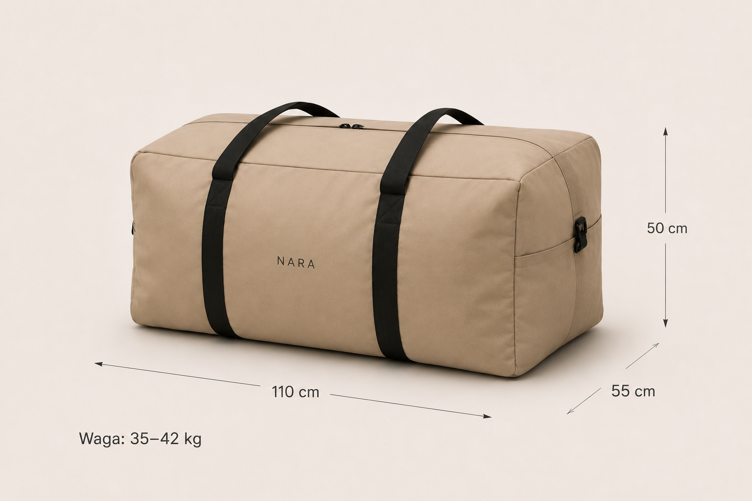 Torba nara — wymiary 110×55×50 cm, 35–42 kg